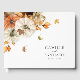 Rustic Fall Foliage Photo Wedding Guest Book