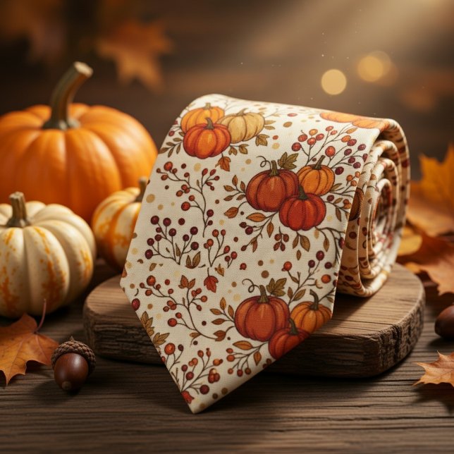  Rustic Fall Foliage & Pumpkins  Tie (Creator Uploaded)