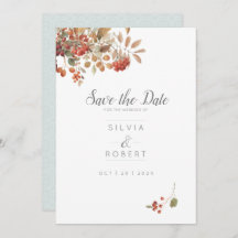 Rustic Fall Foliage Watercolor Wedding
