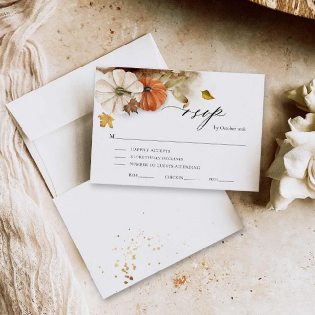 Rustic Fall Foliage Wedding RSVP Card (Rustic Wedding Rsvp card)