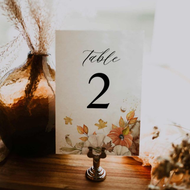 Rustic Fall Foliage Wedding Table Number (Rustic Fall Wedding Table Number)