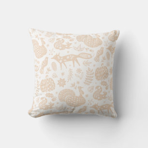 Rustic Fall Fox & Turkey Folk Art Cushion