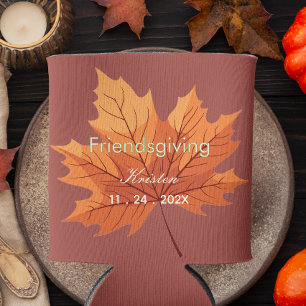 Rustic Fall Friendsgiving Custom Names Can Cooler