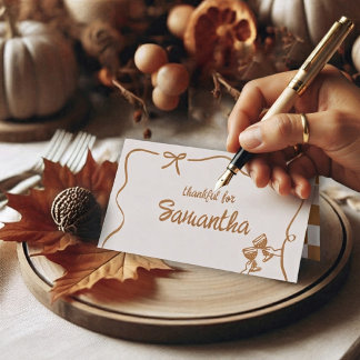 Rustic Fall Friendsgiving Dinner Table Place Cards