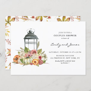 Rustic Fall Harvest Lantern Couples Shower Invitation