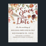 Rustic Fall Harvest Pumpkin Save the Date Announcement Postcard<br><div class="desc">Rustic fall save the date postcards</div>