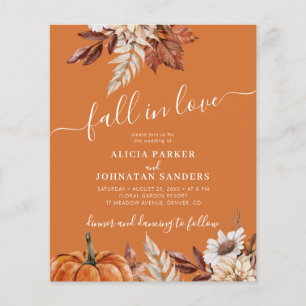Rustic fall in love BUDGET wedding invitation Flyer