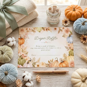 Rustic Fall in Love Pumpkin Autumn Baby Shower Enclosure Card