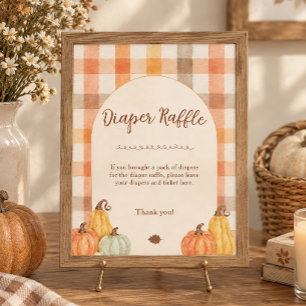 Rustic Fall In Love Pumpkin Diaper Raffle Sign