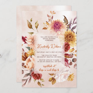 Rustic Fall in Love Pumpkins Fall Bridal Shower Invitation