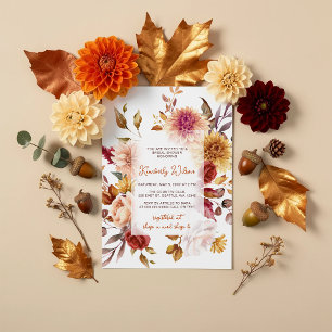 Rustic Fall in Love Pumpkins Fall Bridal Shower Invitation