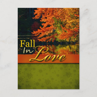 Rustic Fall In Love Wedding Postcard