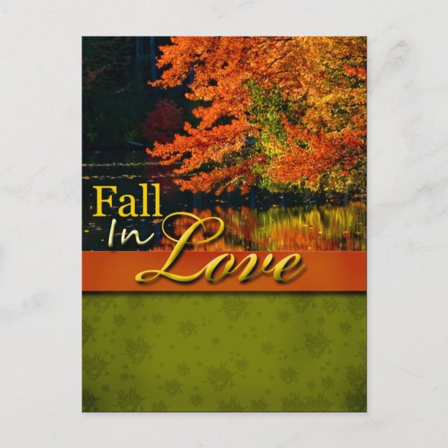 Rustic Fall In Love Wedding Postcard (Front)