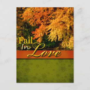 Rustic Fall In Love Wedding Postcard