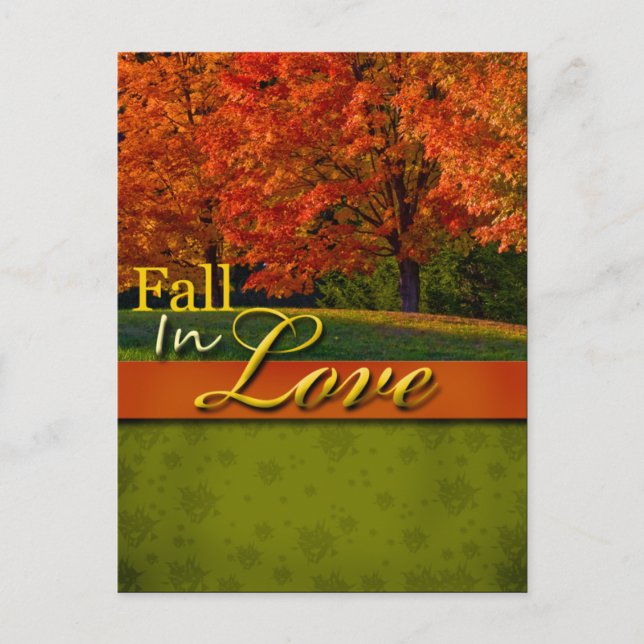 Rustic Fall In Love Wedding Postcard (Front)