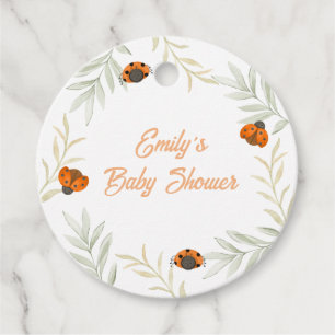 Rustic Fall Ladybug Greenery Baby Shower  Favour Tags