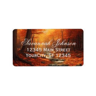 Rustic Fall Leaves Autumn Custom Address Labels