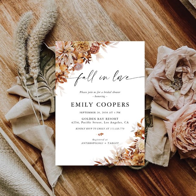 Rustic Fall Leaves Bridal Shower Invitation (Creator Uploaded)