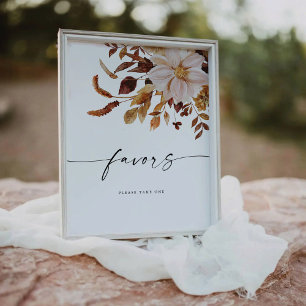 Rustic Fall Leaves Favours Sign