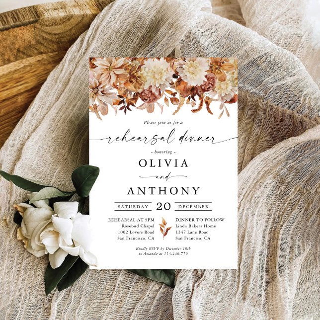 Rustic Fall Leaves Rehearsal Dinner Invitation (Creator Uploaded)