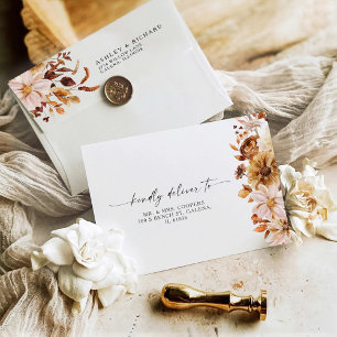 Rustic Fall Leaves Wedding Envelope