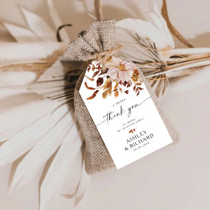 Rustic Fall Leaves Wedding Gift Tags