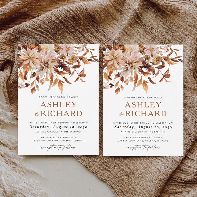 Rustic Fall Leaves Wedding Wedding Invitation  (Creator Uploaded)