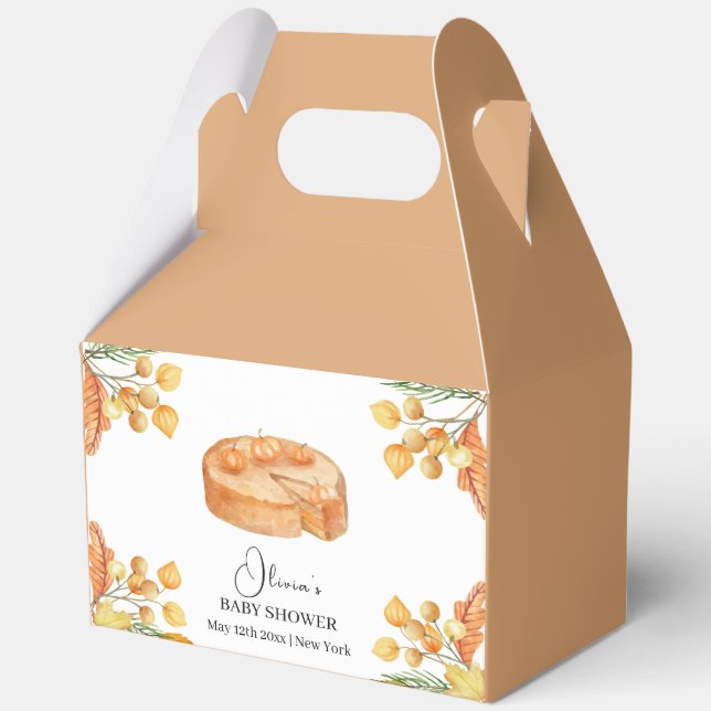 Rustic Fall Little Cutie Pumpkin Pie Baby Shower Favour Box (Back)