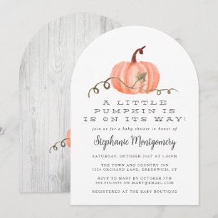 Rustic Fall Little Pumpkin Baby Shower Invitation