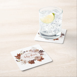 Rustic fall little pumpkin napkins square paper coaster