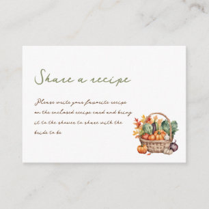 Rustic Fall Market Basket Bridal Shower Recipe Enclosure Card