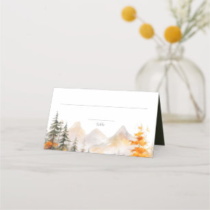 Rustic Fall Mountain Pine Forest Wedding Place Card