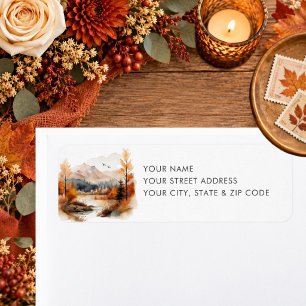 Rustic Fall Mountain Scene Watercolor Wedding