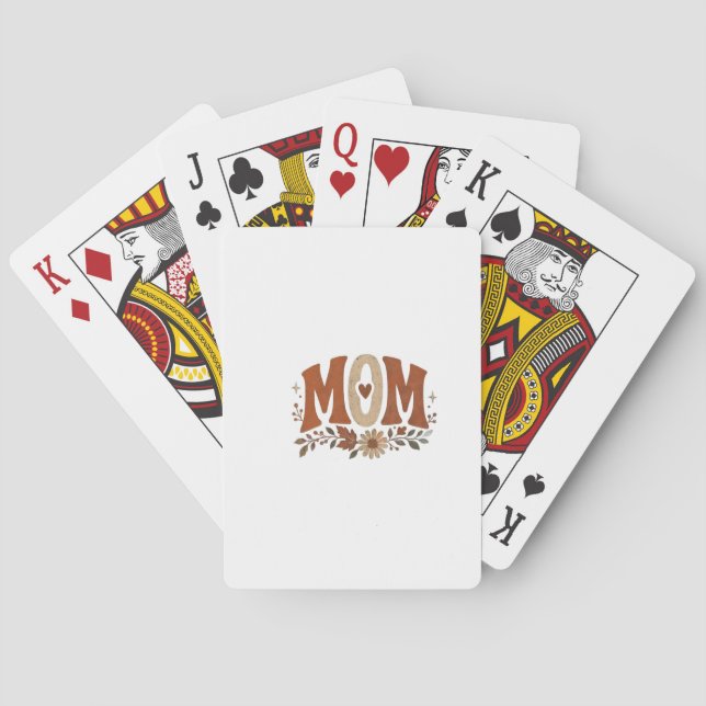 Rustic Fall Mum Floral Autumn Love Desk Mat Playing Cards (Back)