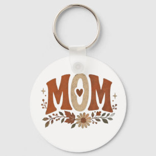 Rustic Fall Mum Floral Autumn Love Key Ring