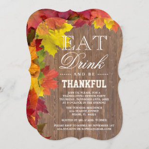 Rustic Fall Old Wood Barn Thanksgiving Invitation