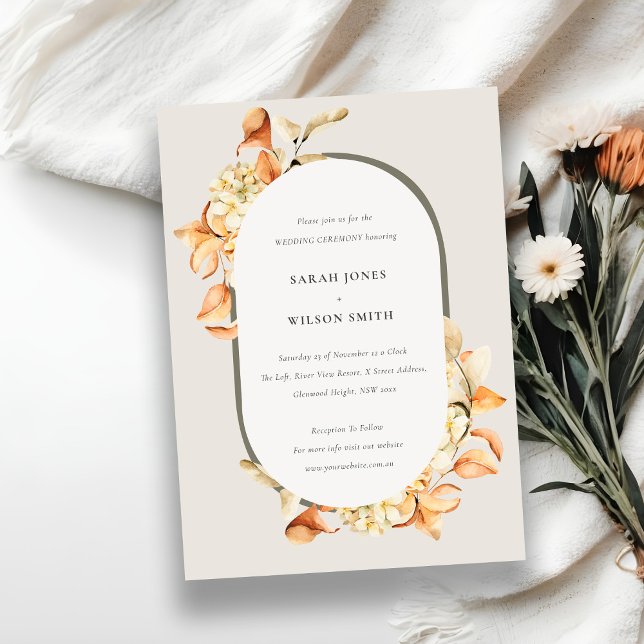Rustic Fall Pumpkin Arch Floral Wedding Invite (Creator Uploaded)