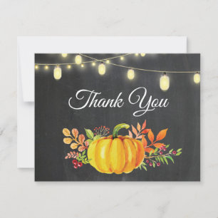 Rustic Fall Pumpkin Autumn Thank You card
