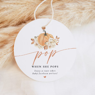 Rustic Fall Pumpkin Baby Shower Favour Tags