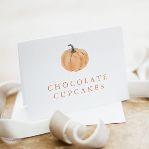 "Rustic Fall Pumpkin Baby Shower Food Label Card