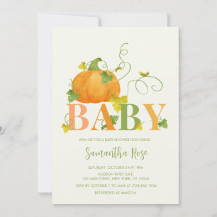 RUSTIC FALL PUMPKIN BABY SHOWER INVITATION