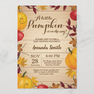 Rustic Fall Pumpkin Baby Shower invitation