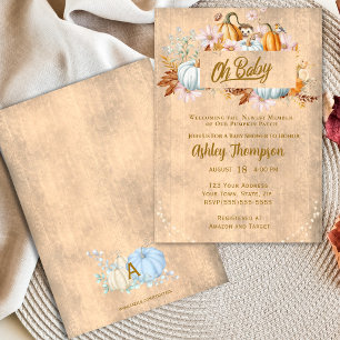 Rustic Fall Pumpkin Baby Shower Invitation