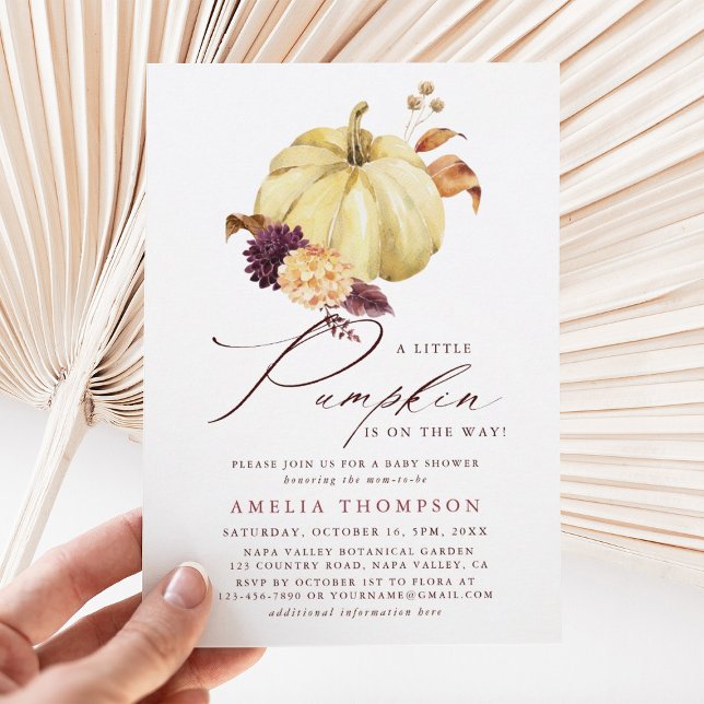 Rustic Fall Pumpkin Baby Shower Invitation (Creator Uploaded)