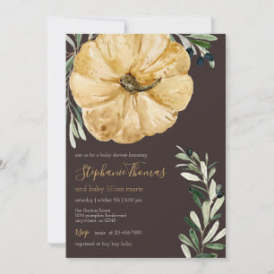 Rustic Fall Pumpkin Baby Shower Invitation