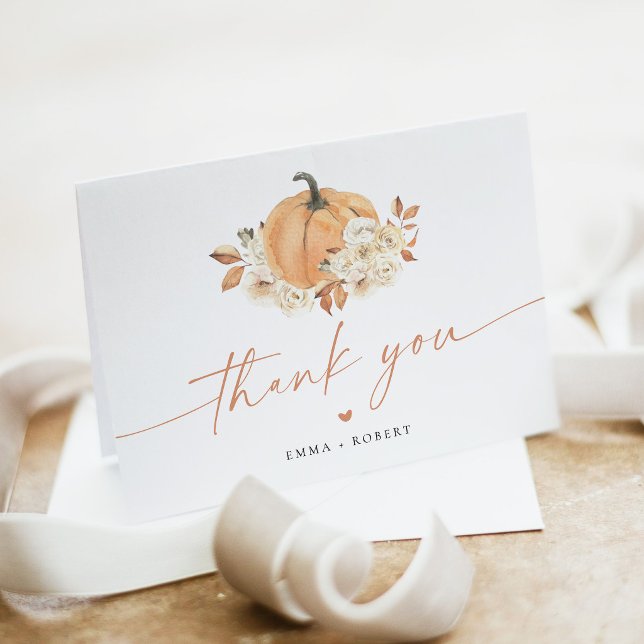Rustic Fall Pumpkin Baby Shower Thank You Card (Creator Uploaded)