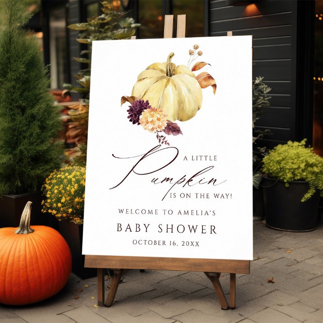 Rustic Fall Pumpkin Baby Shower Welcome Sign (Creator Uploaded)