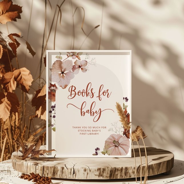 Rustic fall pumpkin books for baby poster (Creator Uploaded)