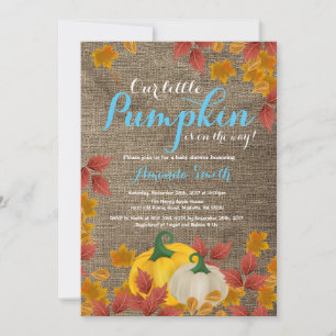Rustic Fall Pumpkin Boy Baby Shower invitation