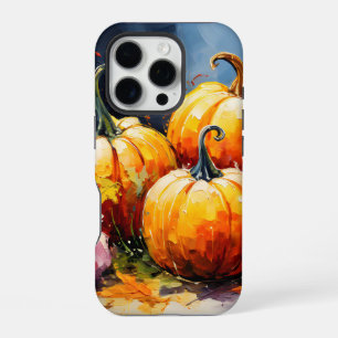 Rustic Fall Pumpkin Colourful Autumn Leaves iPhone 16 Pro Case